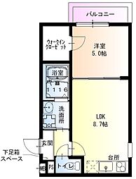 フジパレス阪急吹田駅南1番館 1LDKの間取図画像