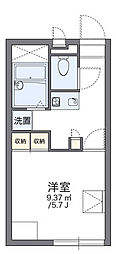 レオパレスルースト 1階1Kの間取り