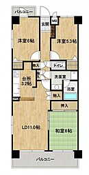 藤和シティコープ西新 3LDKの間取図画像
