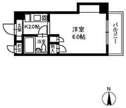 ベルデ中山 1Kの間取図画像