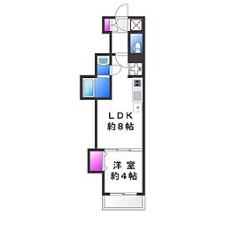 F asecia Attivo II 3階1LDKの間取り