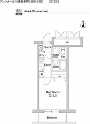 プライムアーバン川崎南幸町 1Kの間取図画像