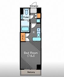 カーサ大井町 ワンルームの間取図画像