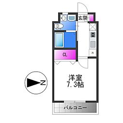 RITZ新今里 1Kの間取図画像