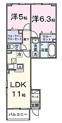 ルミエ ソレイユ 2LDKの間取図画像
