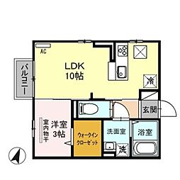 スマルト 1LDKの間取図画像