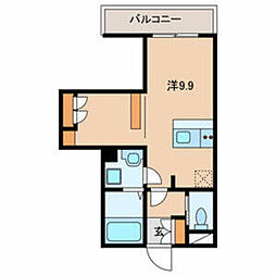 仮)稲毛東3丁目計画 ワンルームの間取図画像