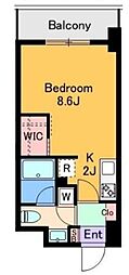CREDO新横浜 1Kの間取図画像