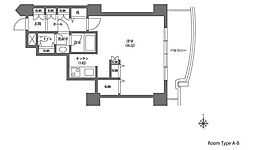 文京グリーンコートビュータワー本駒込B棟 ワンルームの間取図画像