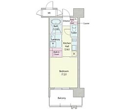 アデグランツ大須 1Kの間取図画像