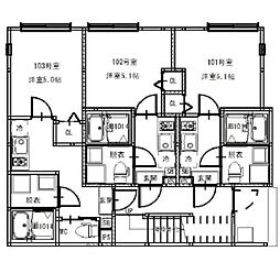 江戸川区平井2丁目アパート 1Kの間取図画像