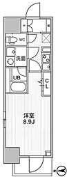 THEパームス熊野前 1Kの間取図画像
