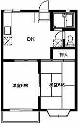 サンエトワール 2DKの間取図画像
