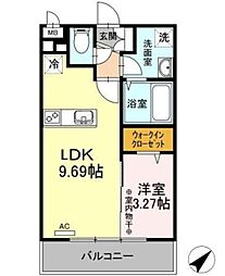 アイリスコート七右衛門 1LDKの間取図画像
