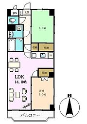 ウイステリア清水町 2LDKの間取図画像
