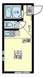 ユナイト市沢ジョアンマリオ ワンルームの間取図画像