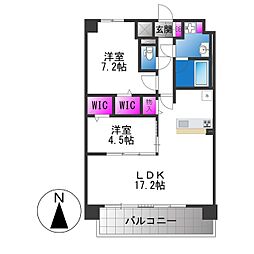 ラ・フェリーチェ今里 2LDKの間取図画像