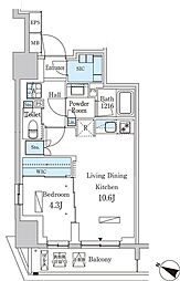 PARKAXIS神保町 1LDKの間取図画像
