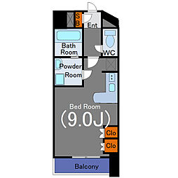 プレサージュ ワンルームの間取図画像