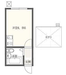R-鎌倉 1Kの間取図画像
