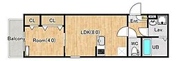相模原市中央区矢部2丁目アパート 1LDKの間取図画像