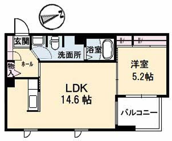 アタケイグレックビル 0202｜徳島県徳島市安宅１丁目(賃貸マンション1LDK・2階・47.48㎡)の写真 その2