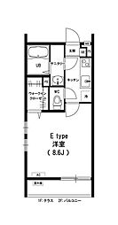 リブリ・MonTana1 1Kの間取図画像