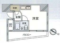 クレベール西新宿 ワンルームの間取図画像