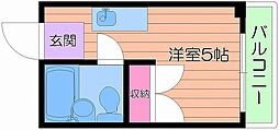 モデラート千林 1Kの間取図画像