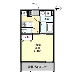 ベイルームヒルズ三ツ境 1Kの間取図画像