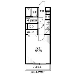 アムールおゆみ台 1Kの間取図画像