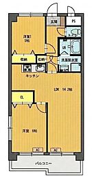 グリーンプラザ市ヶ尾 2LDKの間取図画像