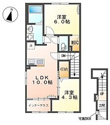 サンコート リラ 2LDKの間取図画像
