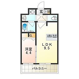 JR大阪環状線 天満駅 徒歩8分の賃貸マンション 10階1LDKの間取り