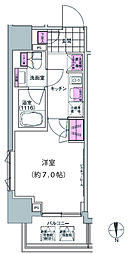プレジリア東日本橋 1Kの間取図画像