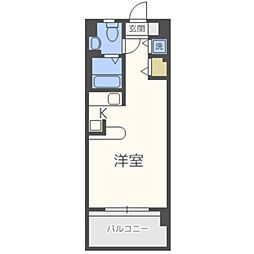 ハウトン薬院 ワンルームの間取図画像