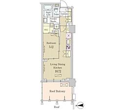 パークアクシス池田山 1LDKの間取図画像