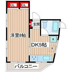 サンケイビル 1DKの間取図画像
