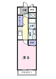 フィオーレ鏡川 1Kの間取図画像