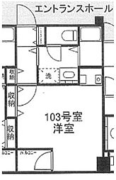 プレミアムバリュー大島 ワンルームの間取図画像