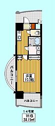ロイヤルコンフォート渡辺通 1Kの間取図画像