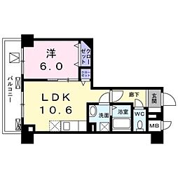 菊水レジデンス綱島1 1LDKの間取図画像