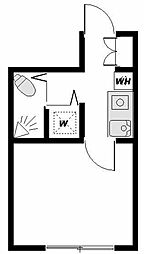 コンフォート東十条 4階1Kの間取り