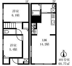 SunVita 2LDKの間取図画像