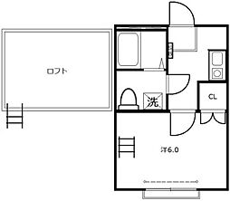 Premiere南橋本 2階ワンルームの間取り