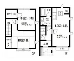 フジハウス 1階2LDKの間取り