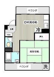 ハイツ葵 3階1DKの間取り
