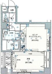 ロメック勝どき 8階1LDKの間取り
