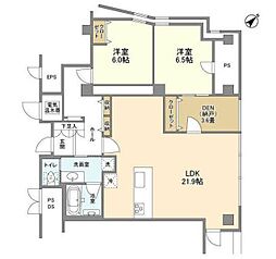 渋谷プロパティータワー 2SLDKの間取図画像
