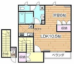 T&Kとねり 2階1LDKの間取り
